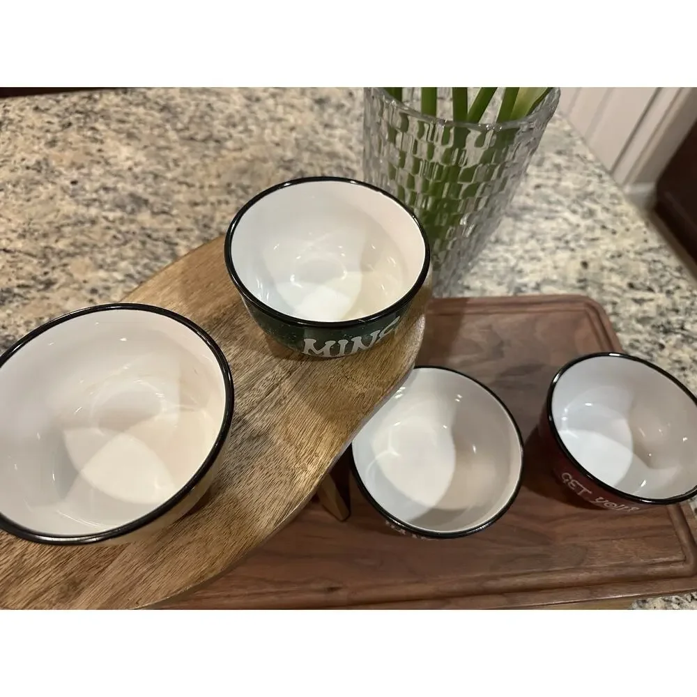 Set Of 4 Cereal Bowls Or Pet Dishes, “Mine”, “Hands Off!”, “Get Your Own!”